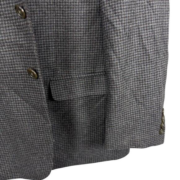 Lauren Ralph Lauren Mens Houndstooth Gray Wool Cashmere Suit Jacket Blazer 42 S - Picture 7 of 16